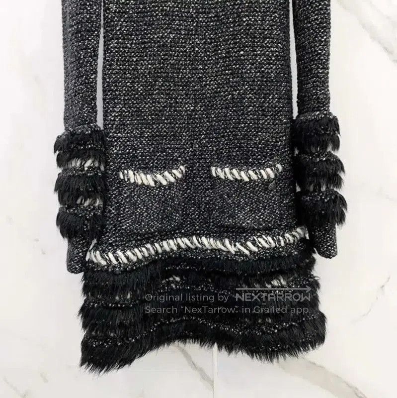 Chanel Chanel Black Long Sleeve Dress with Ruffles . Size S / US 4 / IT 40 - 4 Thumbnail