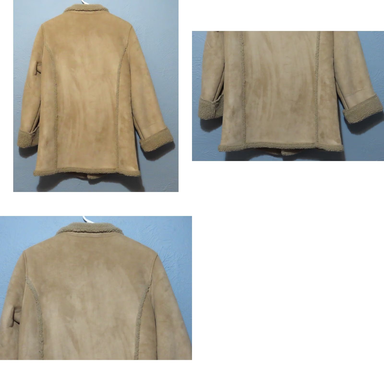 Vintage L.L. Bean Women's M Faux Suede Sherpa Lined Button-Up Coat Jacket Brown Long Sleeve Regular Fit Solid Pockets Vintage No Size M / US 6-8 / IT 42-44 - 8 Thumbnail