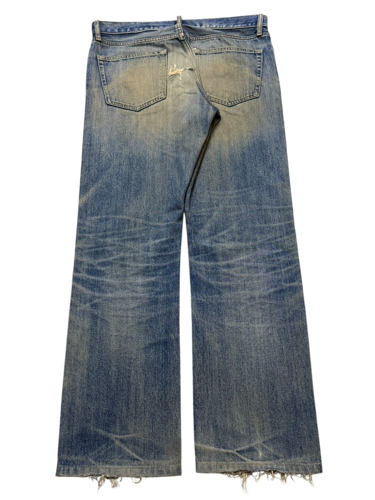 Uniqlo Vintage Y2K Japan Uniqlo Mud Wash Clawmark Whisker Loose Fit Size US 34 / EU 50 - 3 Thumbnail