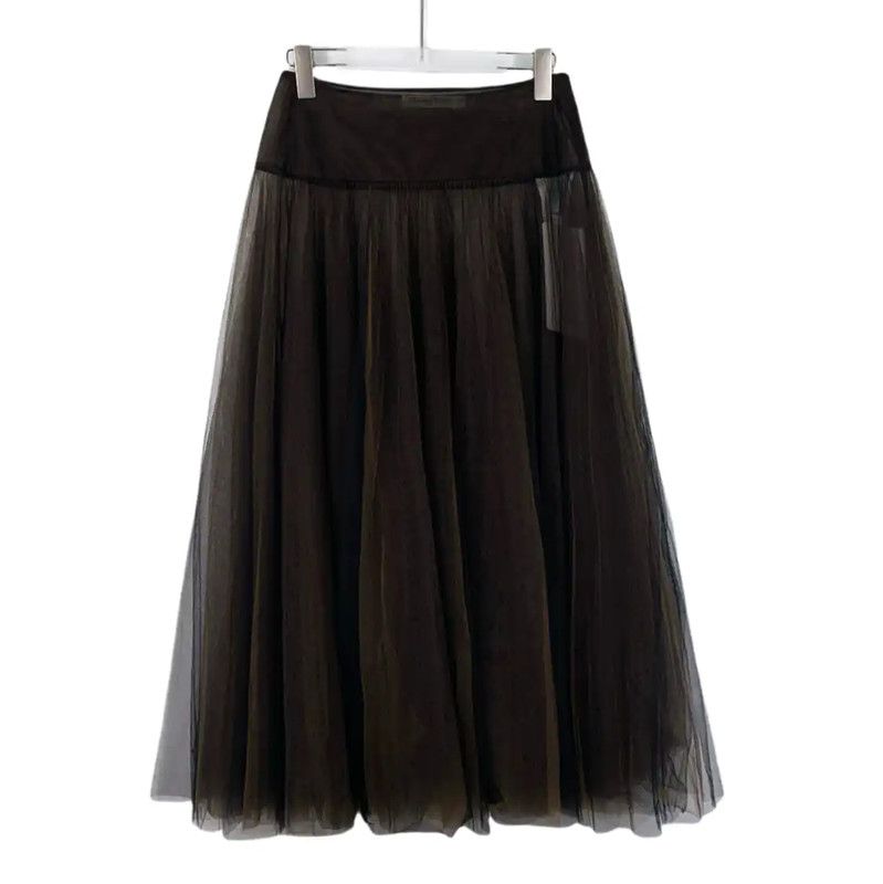 Dior Dior Brown Nylon Tulle Midi Skirt 0089 Size 22" - 1 Thumbnail