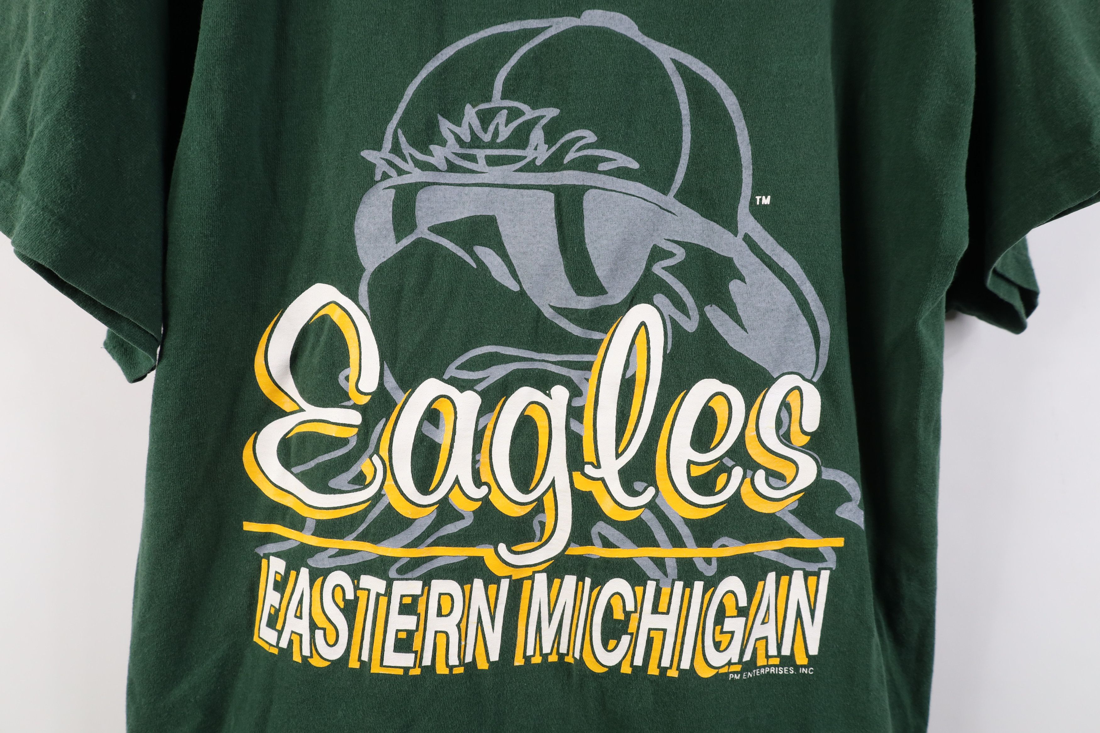 Vintage Vintage 90s Eastern Michigan University Short Sleeve T-Shirt Size US XL / EU 56 / 4 - 4 Thumbnail