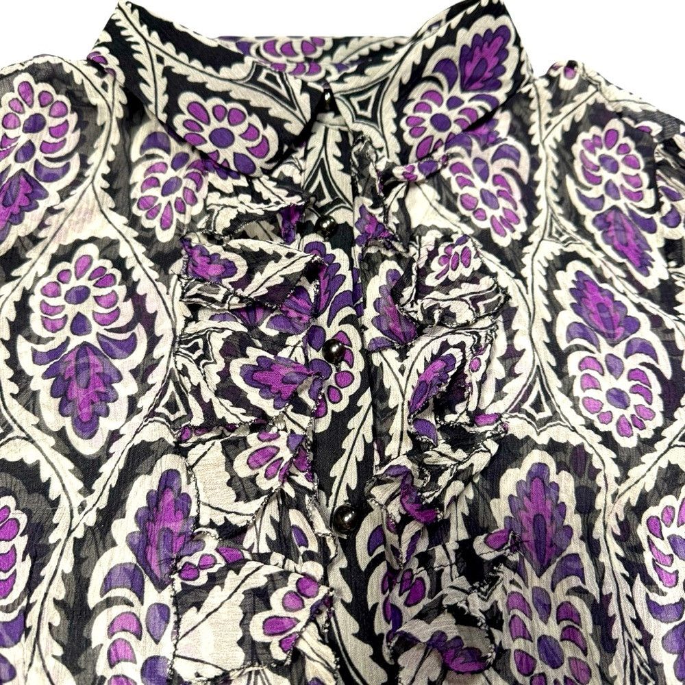 Charter Club Charter Club 100% Silk 3/4 Sleeve Floral Print Blouse Size Size XL / US 12-14 / IT 48-50 - 8 Thumbnail
