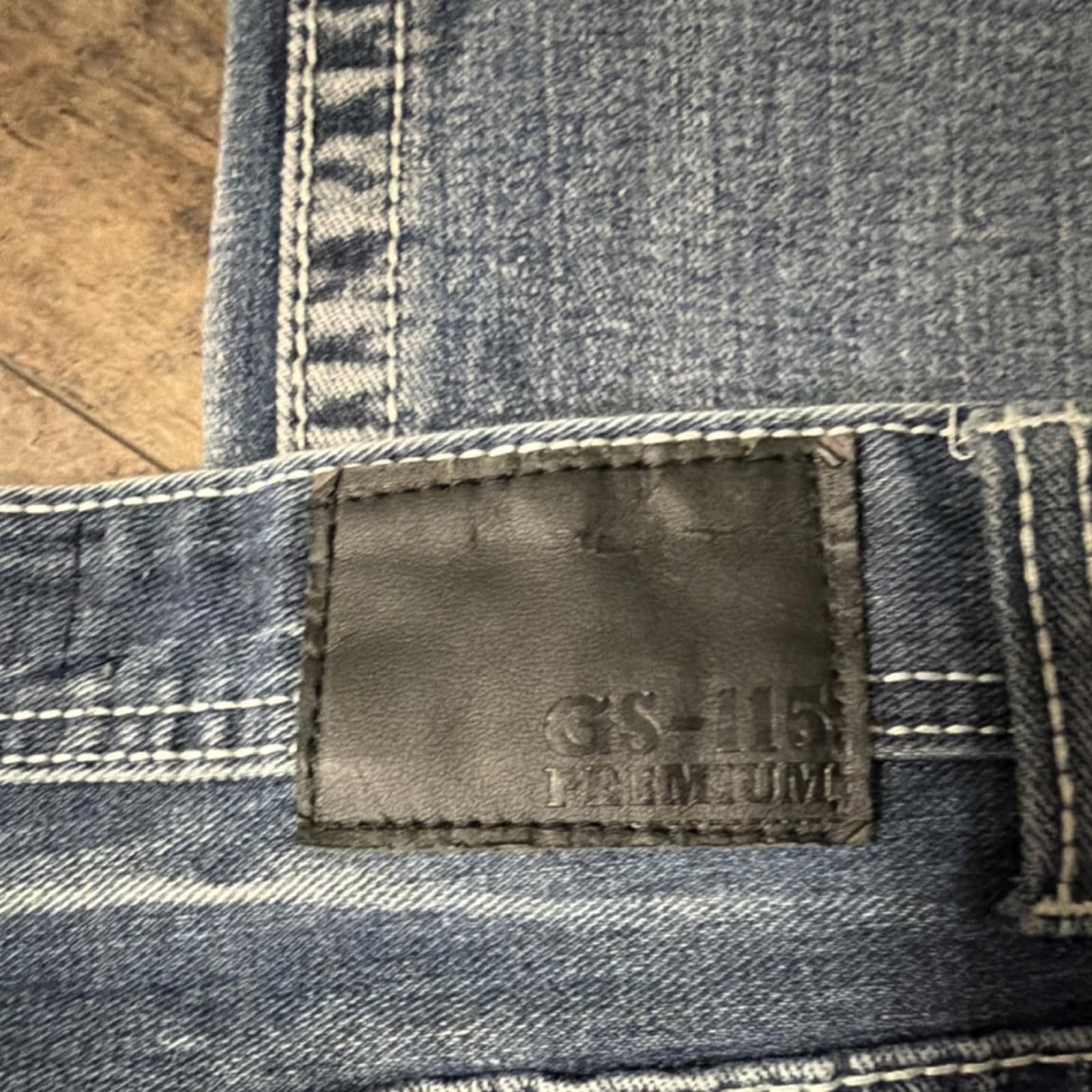 Other GS-115 premium Slim Fit Jeans Distressed Men's 36x31 Size US 36 / EU 52 - 3 Thumbnail
