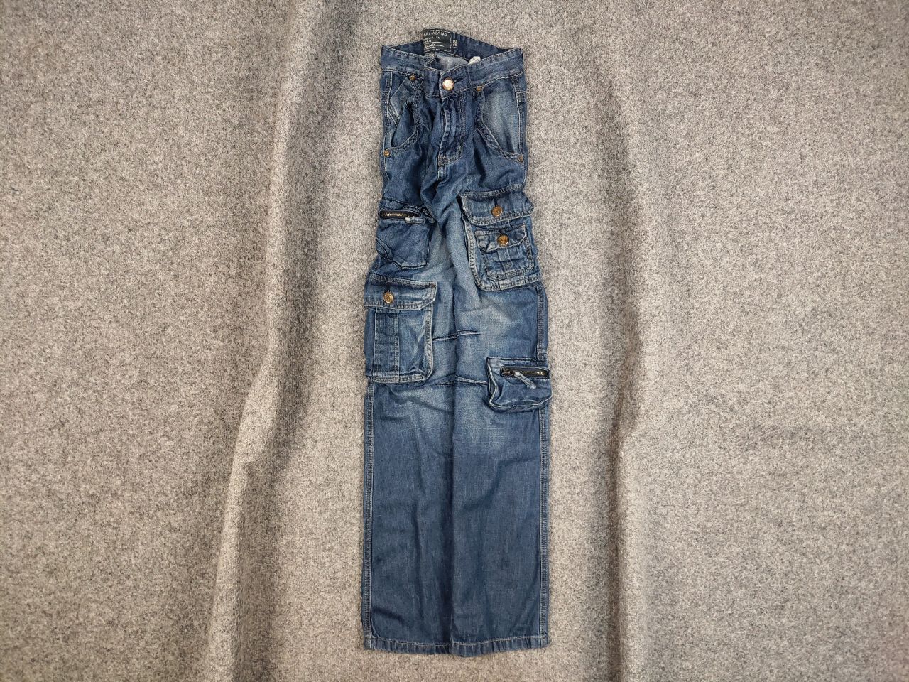 Japanese Brand Vintage Japan Samurai Distressed Cargo Denim Faded Jeans Y2K Size US 30 / EU 46 - 1 Thumbnail