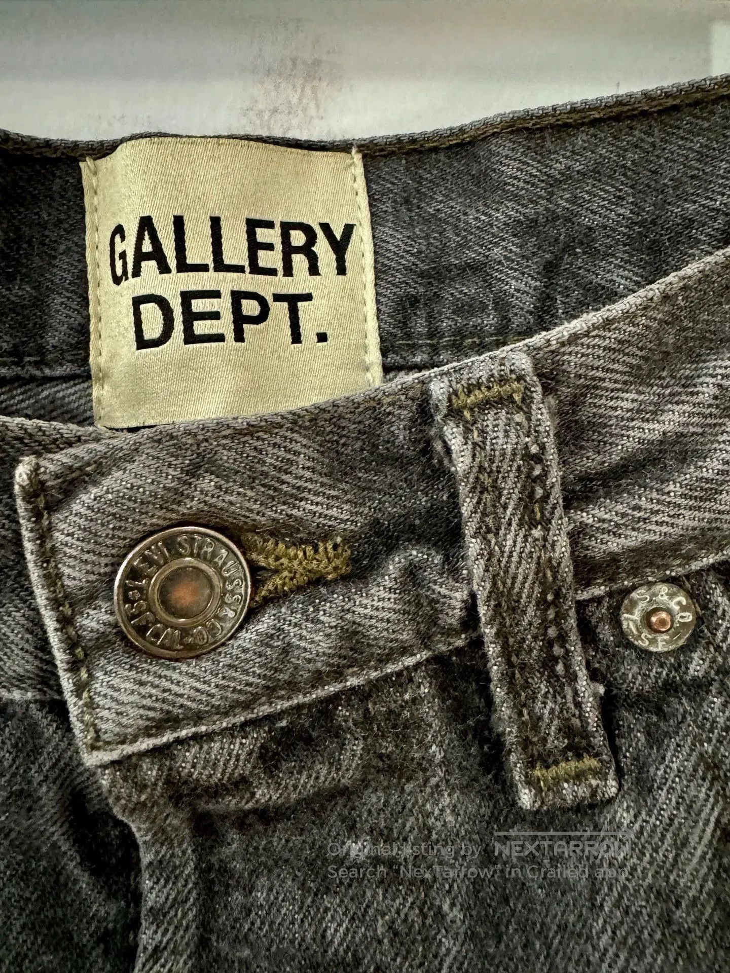 Gallery Dept. Gray Denim Pants with Frayed Hem, Size 32. Size US 32 / EU 48 - 4 Thumbnail