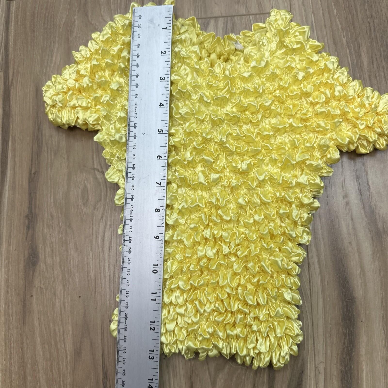 FCUK Vintage Y2K 90s Satin Yellow Popcorn Magic Stretch Top Fairy Size ONE SIZE - 2 Thumbnail