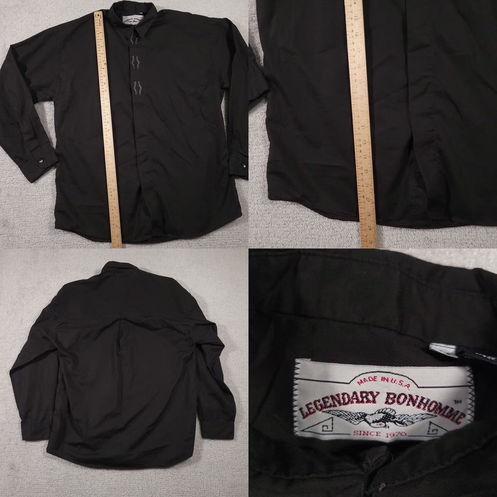 Vintage VINTAGE Bonhomme Button-Up Shirt Mens Medium Black Western Made In USA Shirt Size US M / EU 48-50 / 2 - 8 Thumbnail