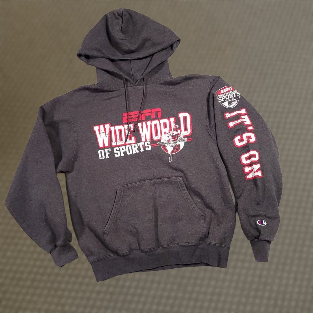 Champion VINTAGE? Champion ESPN Wide World Of Sports Hoodie Mens Small Eco Fleece Charcoal Gray Size US S / EU 44-46 / 1 - 1 Thumbnail