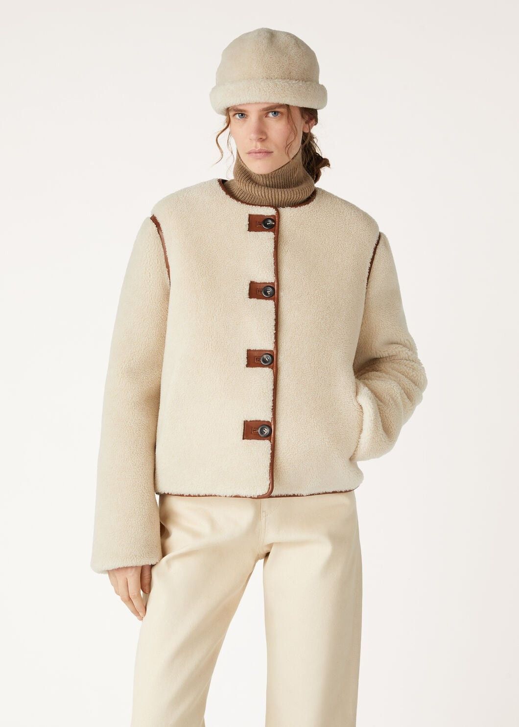 Loro Piana o1w1db10825 FAO3690 Jerry Blouson Jacket in Ivory Size S / US 4 / IT 40 - 4 Thumbnail