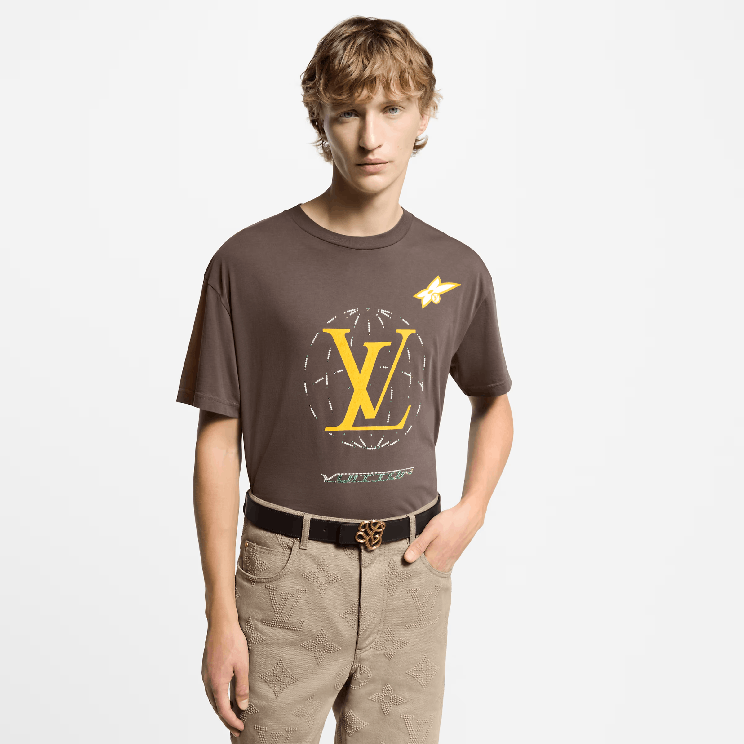 Louis Vuitton Washed Embellished Cotton T-Shirt Size US XL / EU 56 / 4 - 2 Thumbnail