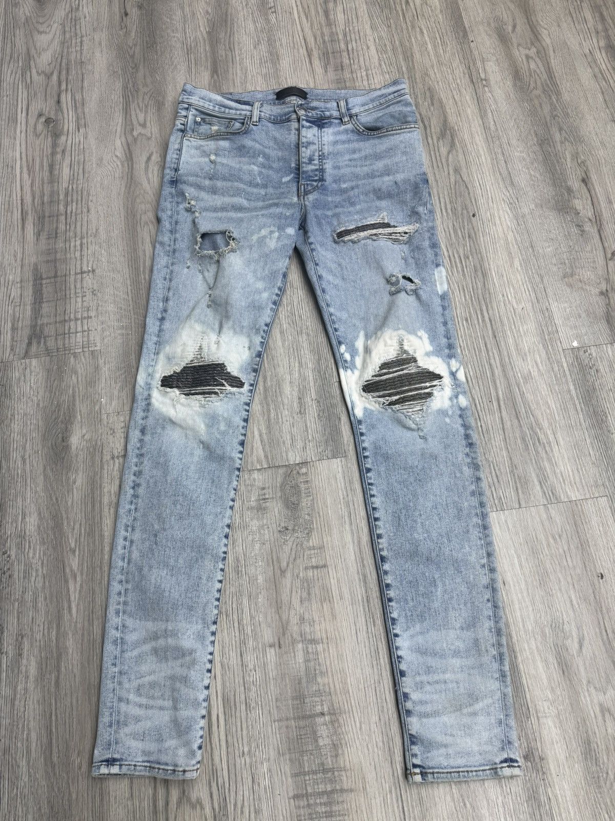 Amiri Amiri MX1 - Sparkle/Glitter Patched (Clay/Indigo) Size US 32 / EU 48 - 1 Thumbnail