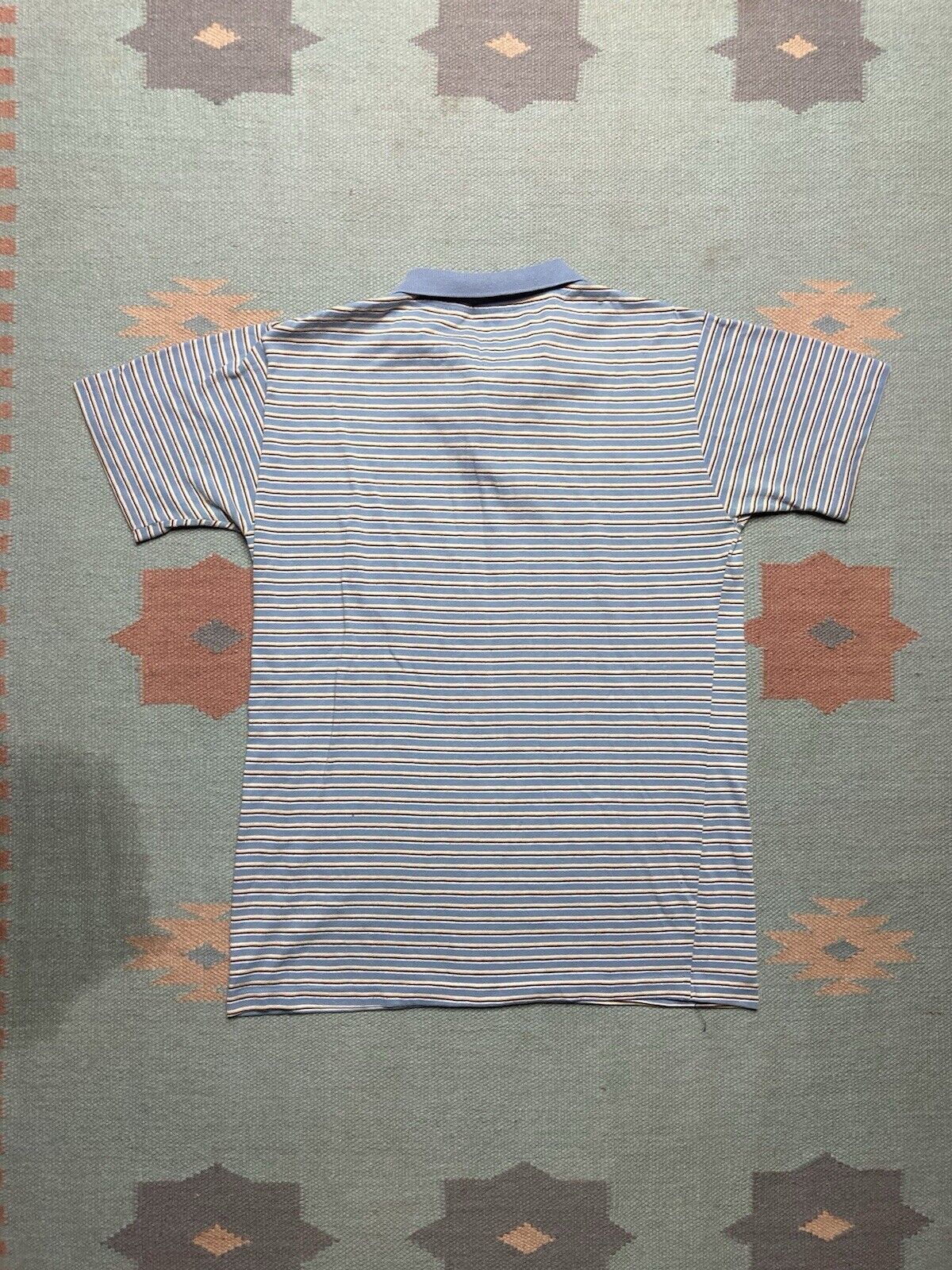 Vintage VTG 70s short sleeve polo shirt donegal striped soft large Size US L / EU 52-54 / 3 - 5 Thumbnail