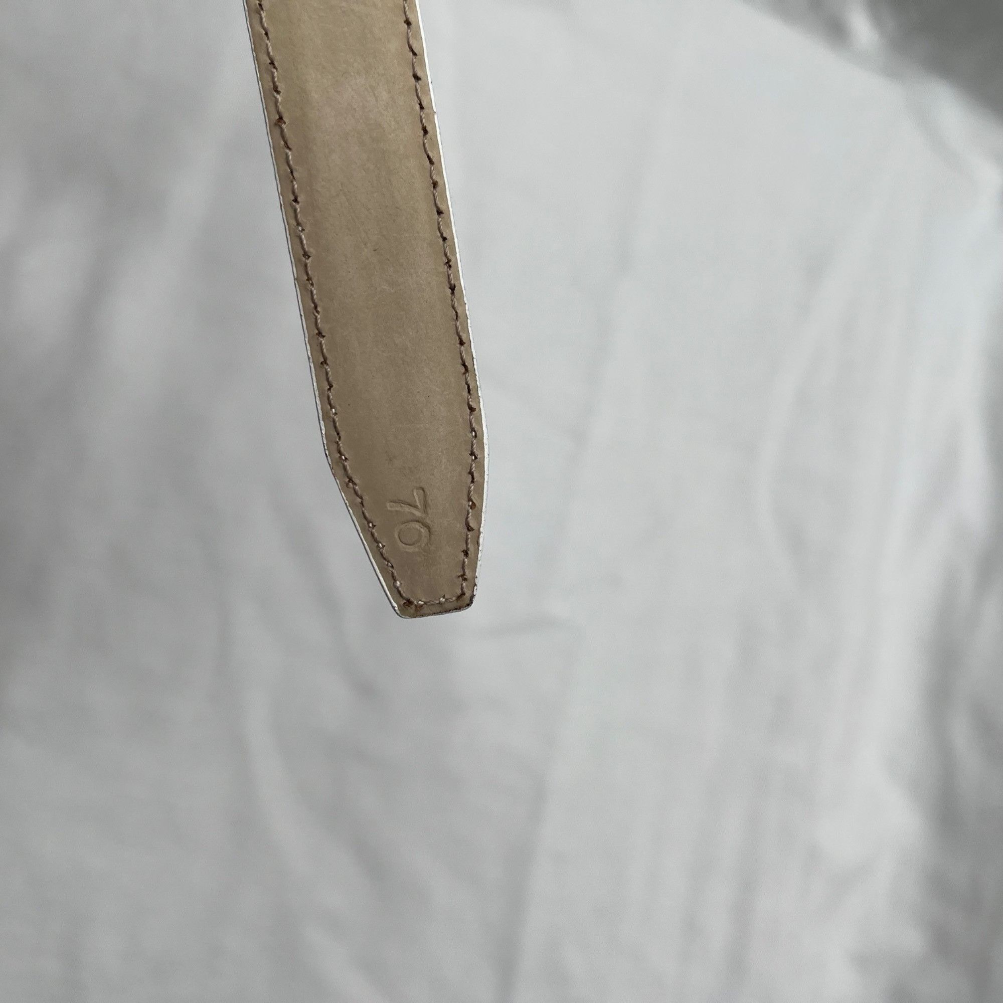 Salvatore Ferragamo Salvatore Ferragamo White Leather Belt Gold Hardware Size 70 Size ONE SIZE - 5 Thumbnail