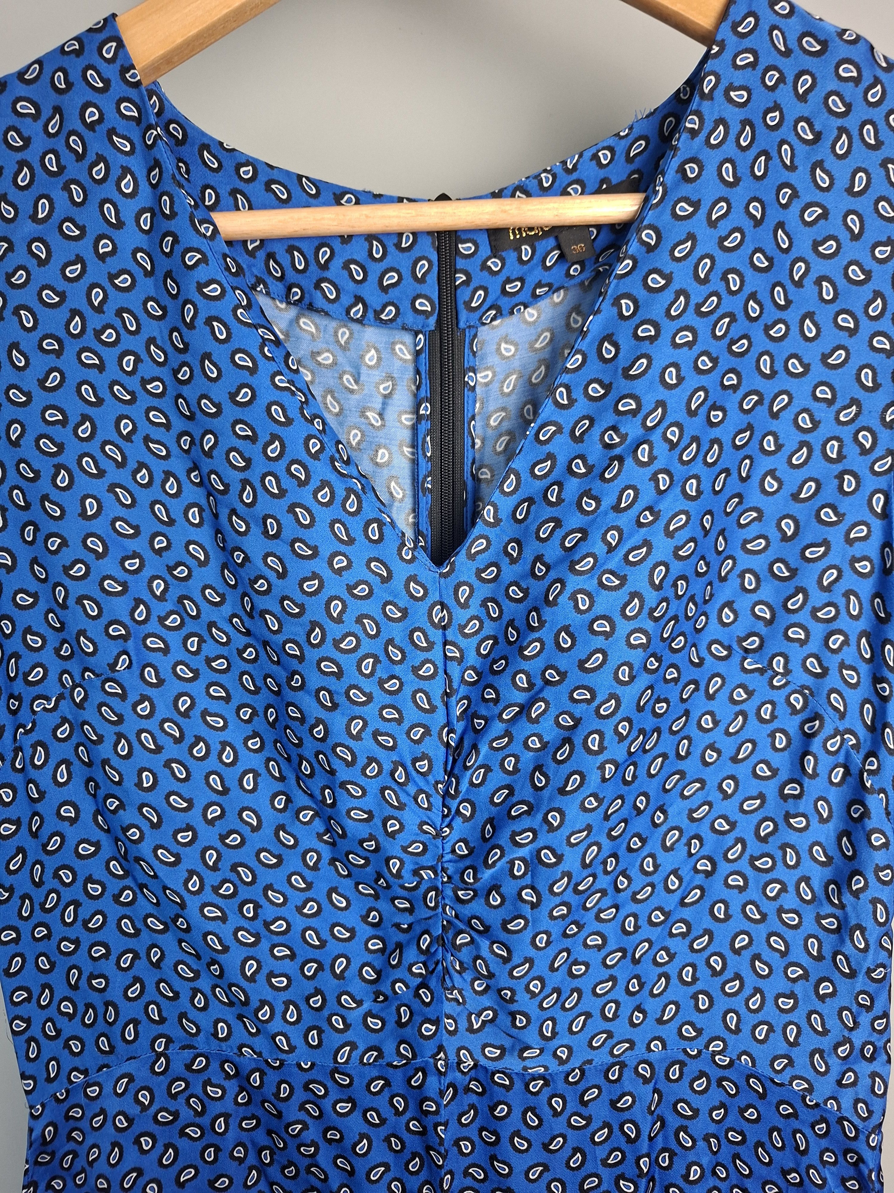 Maje Maje Blue Paisley Print Romper - French Chic Summer Playsuit Size S / US 4 / IT 40 - 4 Thumbnail