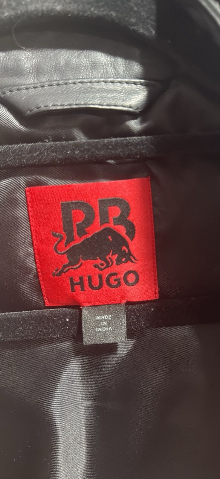 Hugo Boss HUGO x Red Bull Racing F1 Leather Jacket Black/Red (NWT) Size US XL / EU 56 / 4 - 10 Thumbnail