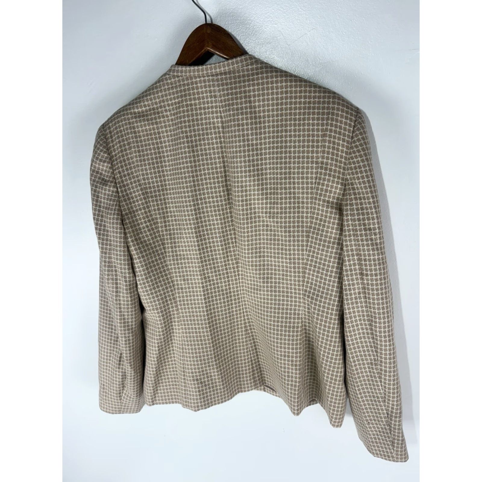 Vintage Vintage Rena Rowan Crm/Beige 100% Wool Full Zip Dress Jacket Womens Size 14 Size XL / US 12-14 / IT 48-50 - 4 Thumbnail