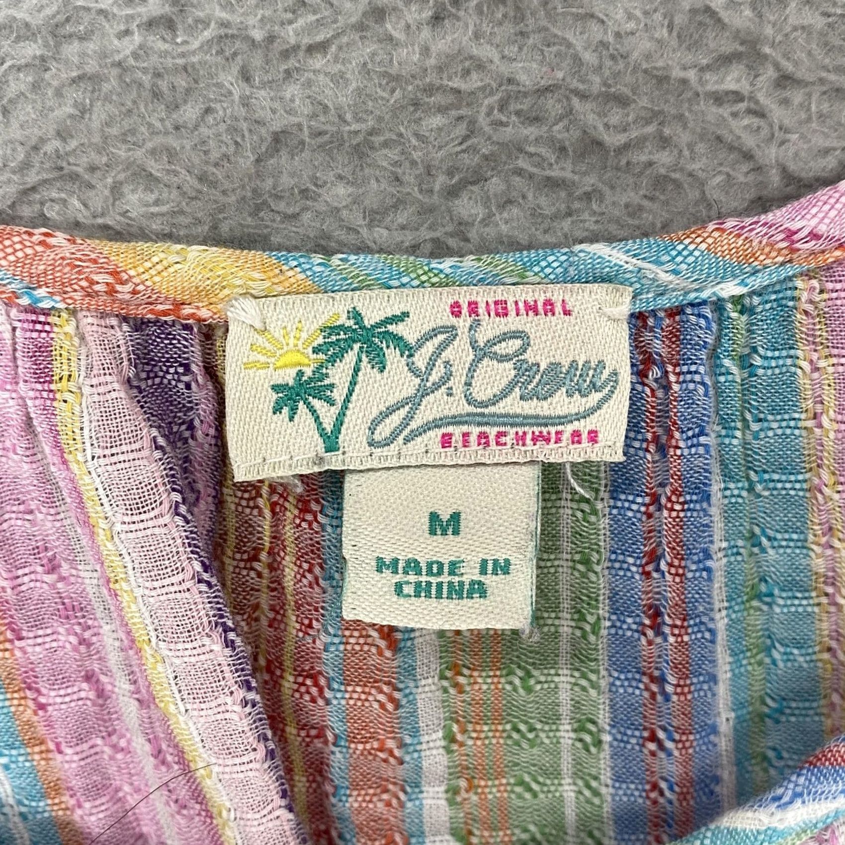 J.Crew J. Crew Dress Womens M Rainbow Stripe Puff Sleeve Sundress Beach Size M / US 6-8 / IT 42-44 - 6 Thumbnail