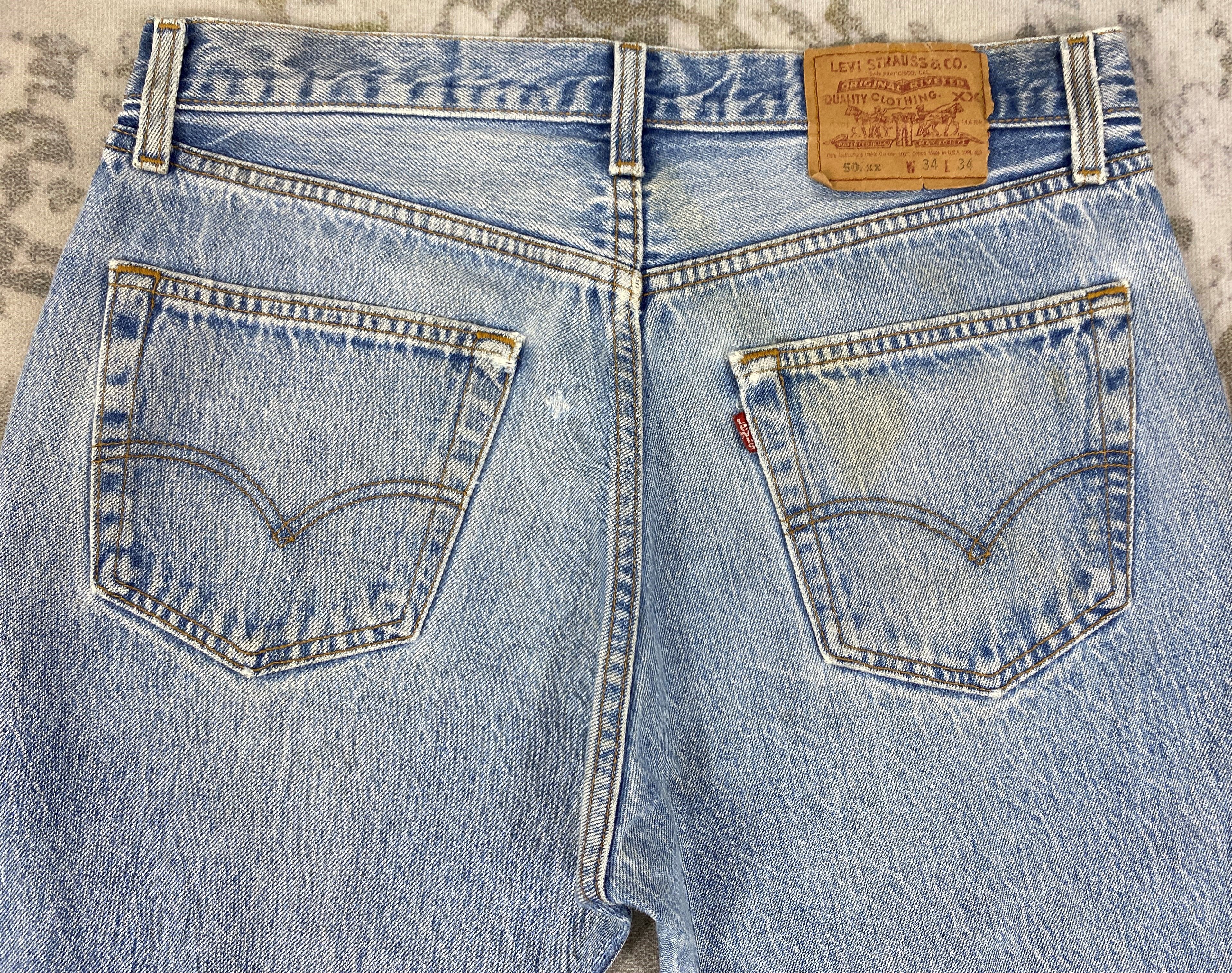 Levi's Vintage Levi's 501 Ripped Jeans 32x31.5 -JN033 Size US 32 / EU 48 - 4 Thumbnail