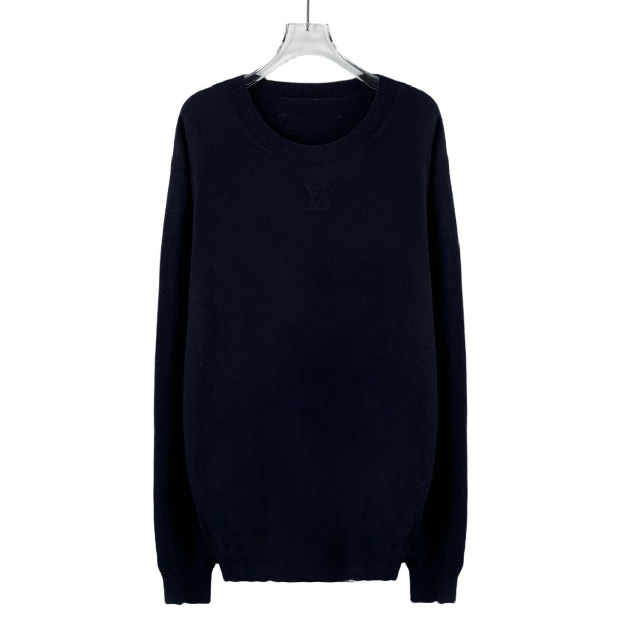 Louis Vuitton Louis Vuitton Dark Blue Knitted Sweater With Embroidered Log Size US XL / EU 56 / 4 - 1 Thumbnail