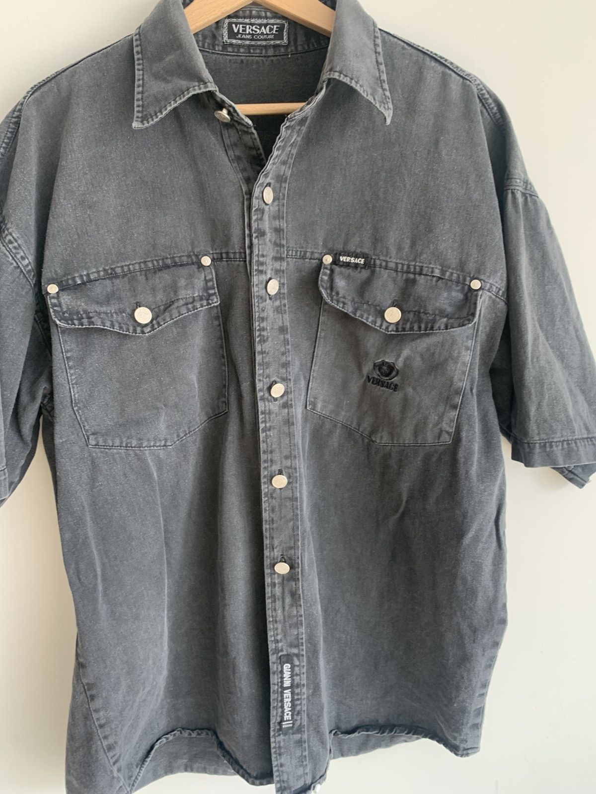 Versace Jeans Couture Vintage Versace Jeans Couture Black Denim Shirt XL Size US L / EU 52-54 / 3 - 9 Thumbnail