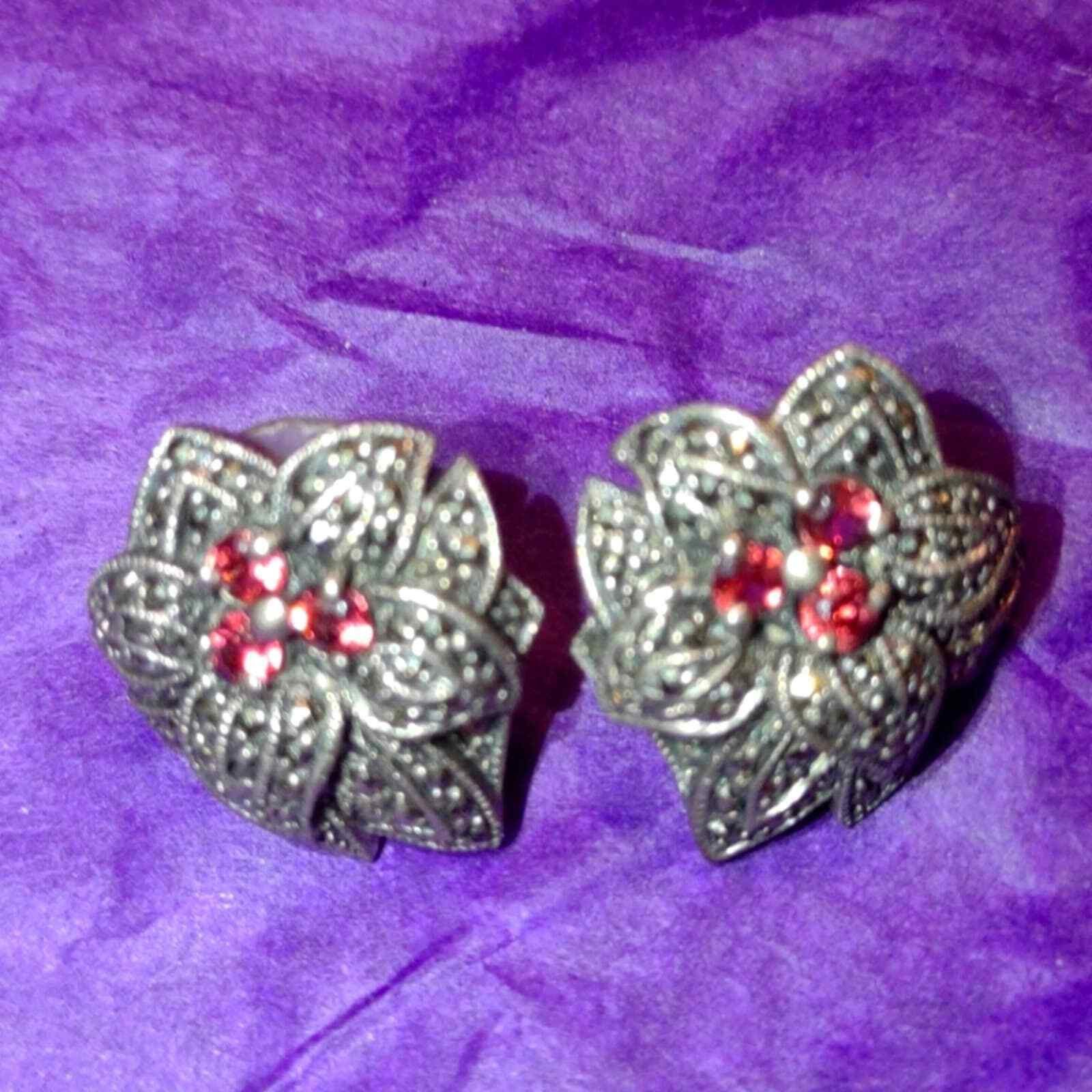 Vintage Vintage sterling silver with amethyst earrings Size ONE SIZE - 1 Preview