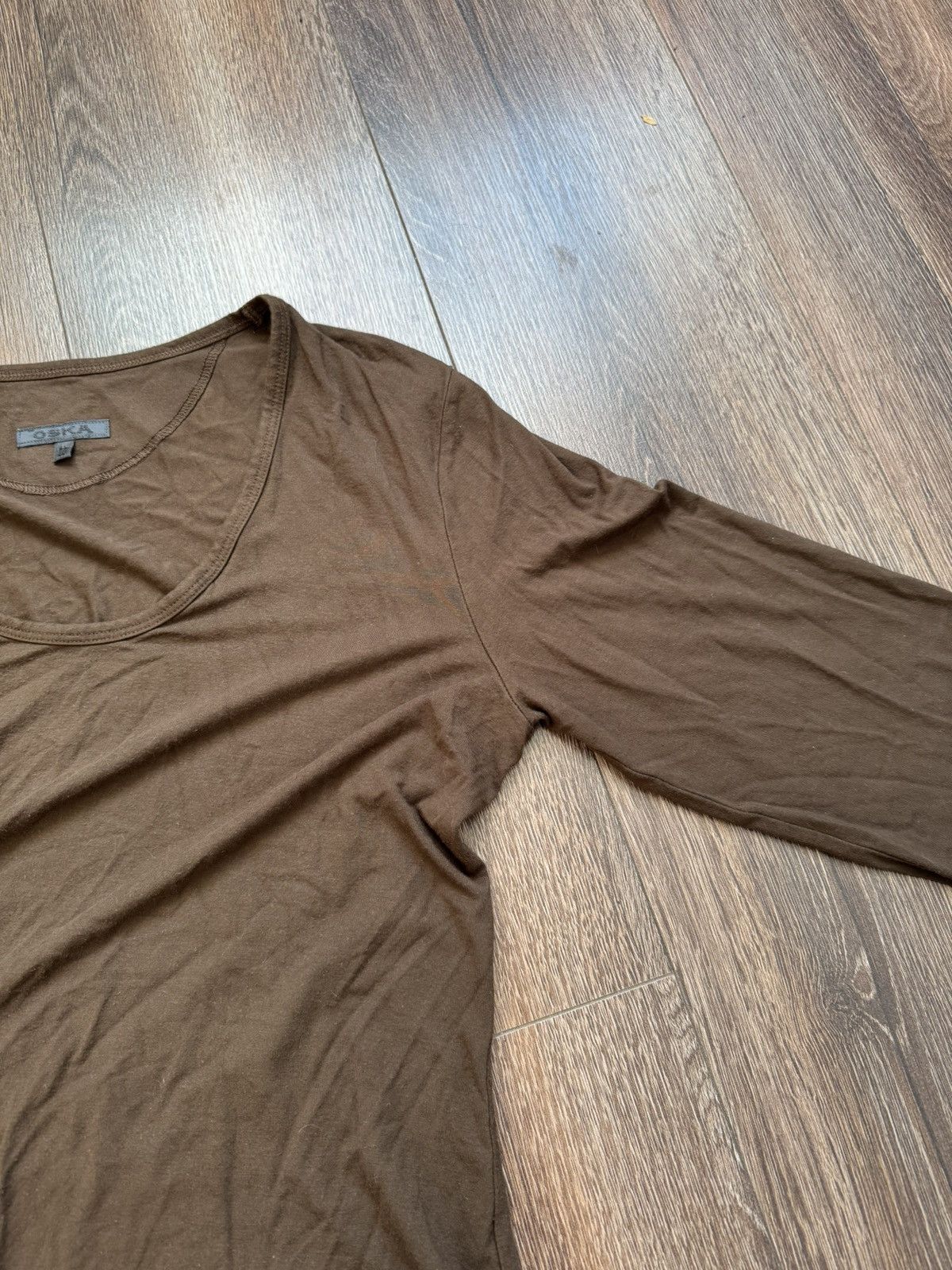 OSKA OSKA Women’s basic brown Large long sleeve t shirt Size L / US 10 / IT 46 - 5 Thumbnail