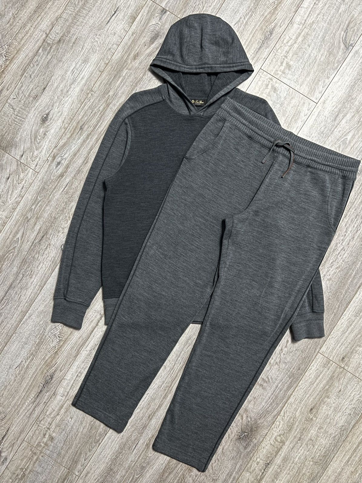 Loro Piana LORO PIANA Sweatsuit Virgin Wool Track Hoodie/Pants Size US L / EU 52-54 / 3 - 5 Thumbnail