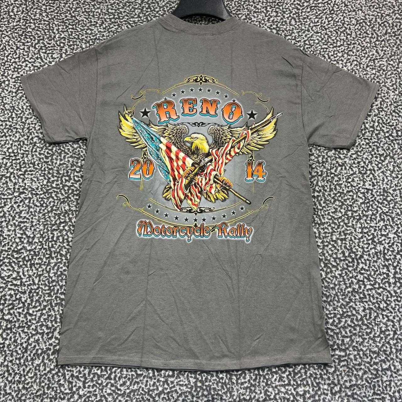 Gildan Vintage Reno Motorcycle Rally Shirt Men M Short Sleeve New Size US M / EU 48-50 / 2 - 1 Thumbnail