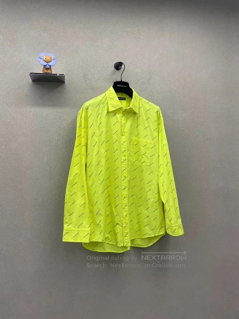 Balenciaga Balenciaga Fluorescent Yellow Long Sleeve Shirt. Size US M / EU 48-50 / 2 - 2 Thumbnail
