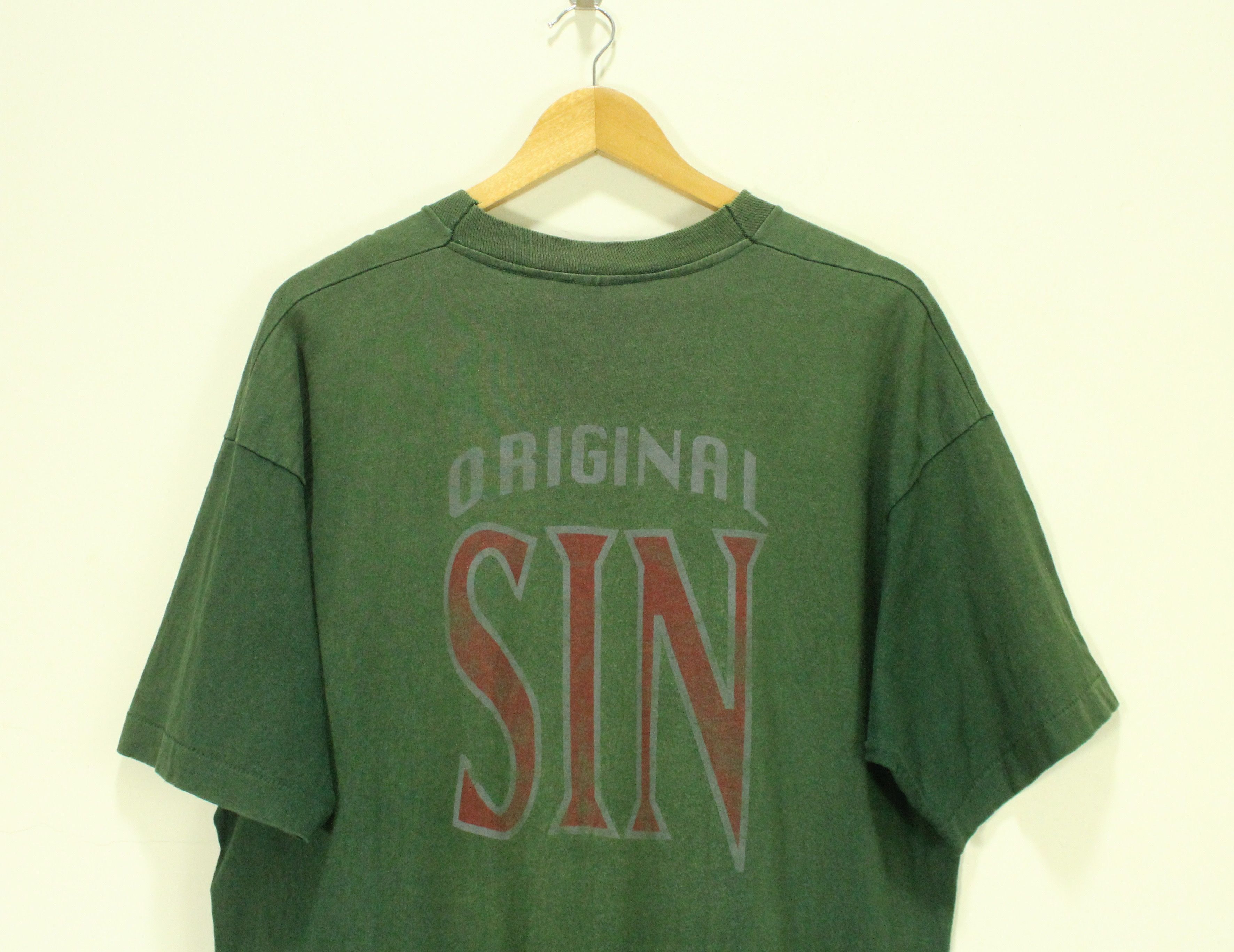 Vintage Vintage 90s ORIGINAL SIN T Shirt SunFaded Distressed Erd Size US XL / EU 56 / 4 - 1 Thumbnail