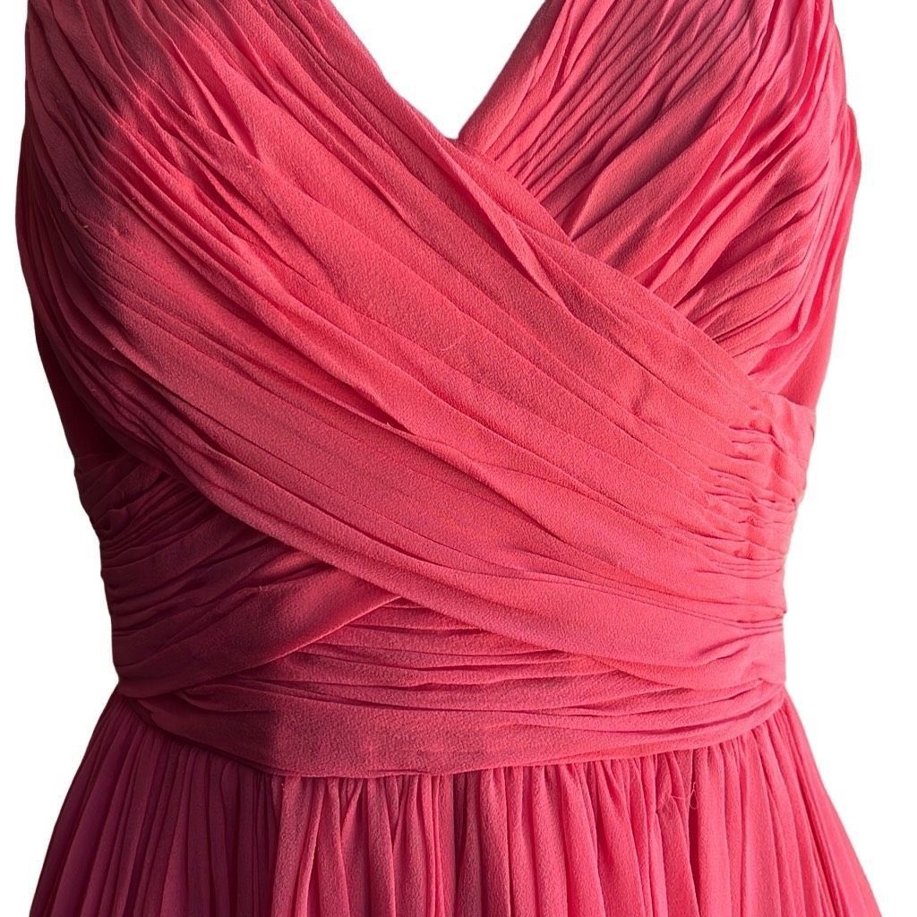 Other Marchesa Notte Womens 8 100% Silk Cocktail Dress Pink Pleate Size M / US 6-8 / IT 42-44 - 4 Thumbnail