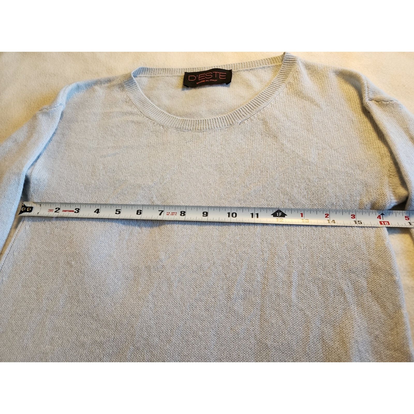 Other D'Este Made in Italy Medium 100% Cashmere Ice Blue Sweater Size M / US 6-8 / IT 42-44 - 5 Thumbnail