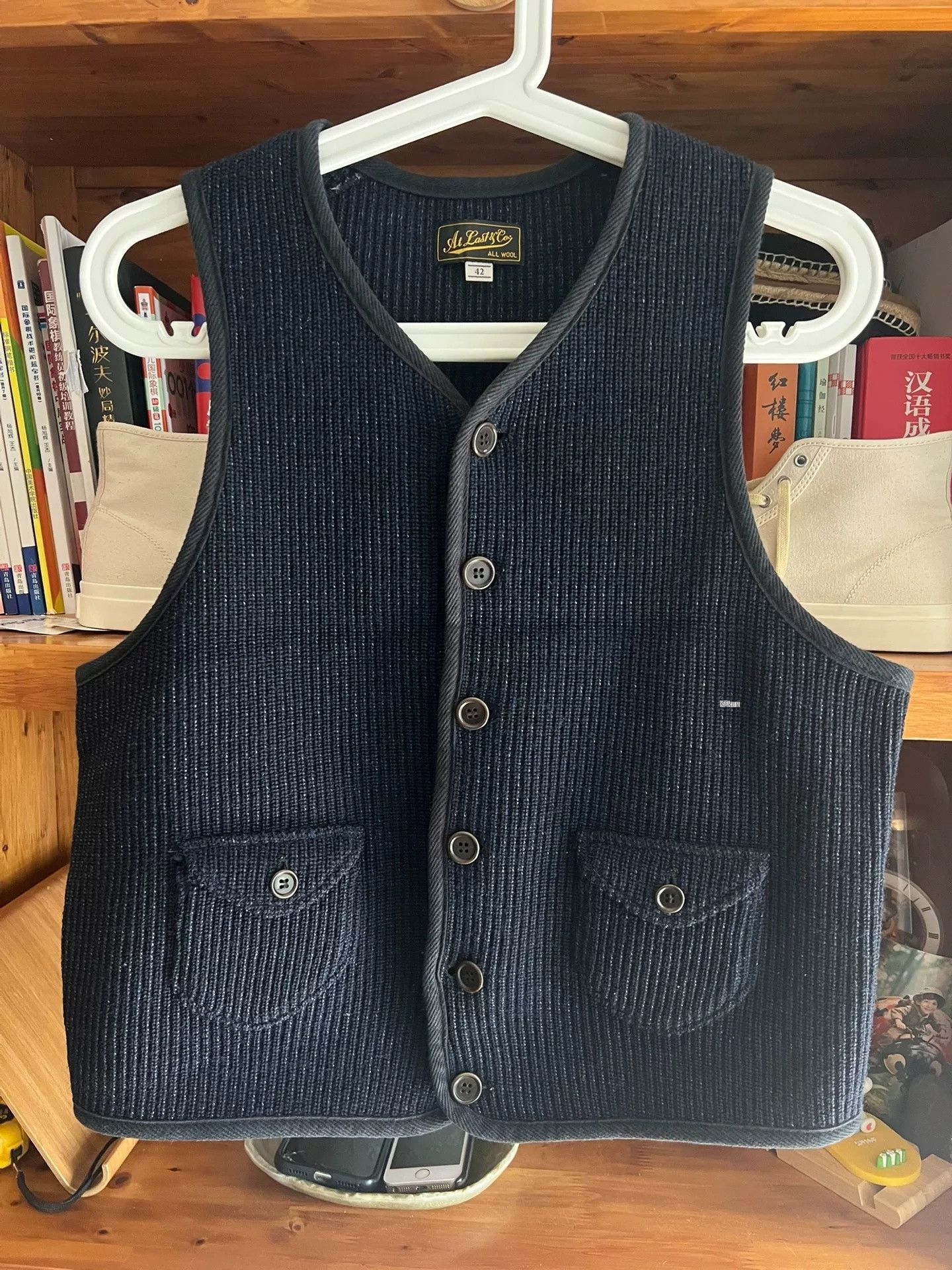 At Last & Co Atlast&Co Indigo Dyed Wool Vest Size US XS / EU 42 / 0 - 1 Thumbnail