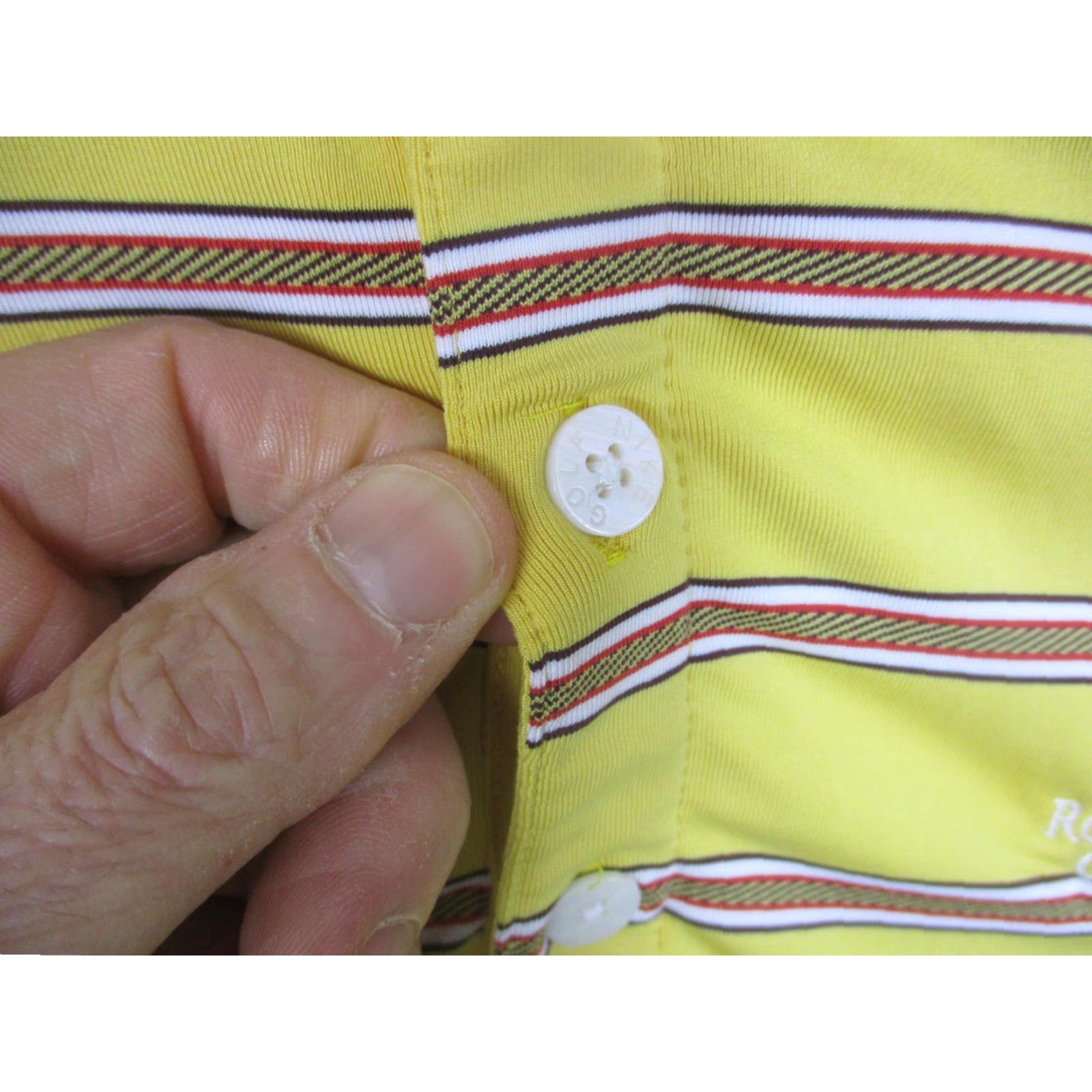 Nike Nike Dri-FIT UV Polo Shirt Mens XL Yellow Stripe Golf Size US XL / EU 56 / 4 - 6 Thumbnail