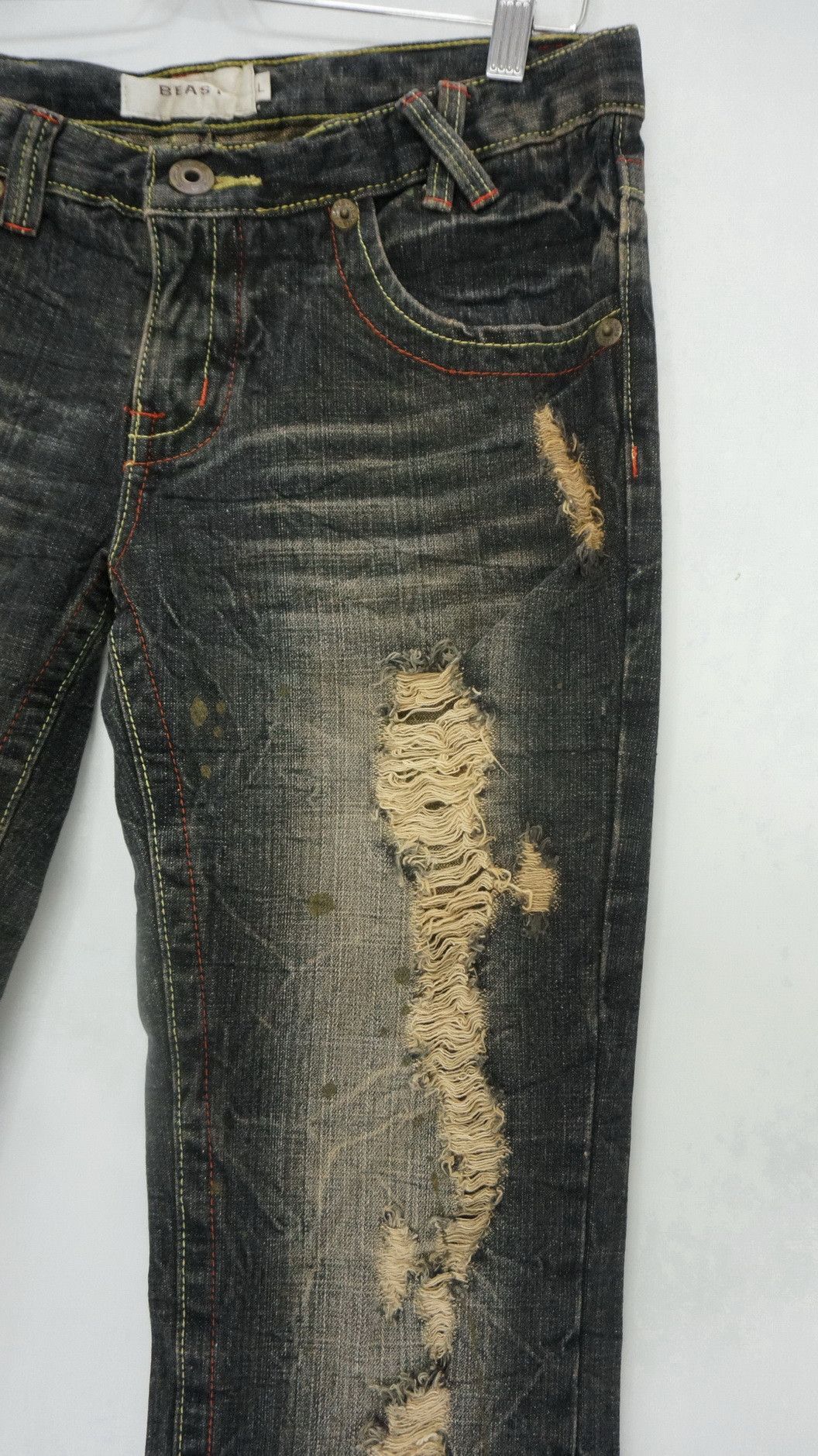 Beauty Beast Beast Japan Mud wash Flared Distressed Lowrise Jeans Size US 31 - 7 Thumbnail