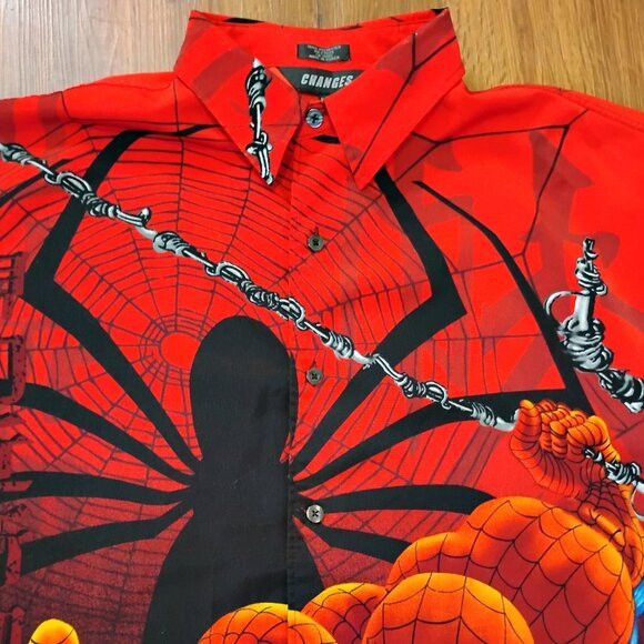 Changes Vintage Y2K Changes Spider Man Button Shirt Size US XXL / EU 58 / 5 - 1 Thumbnail