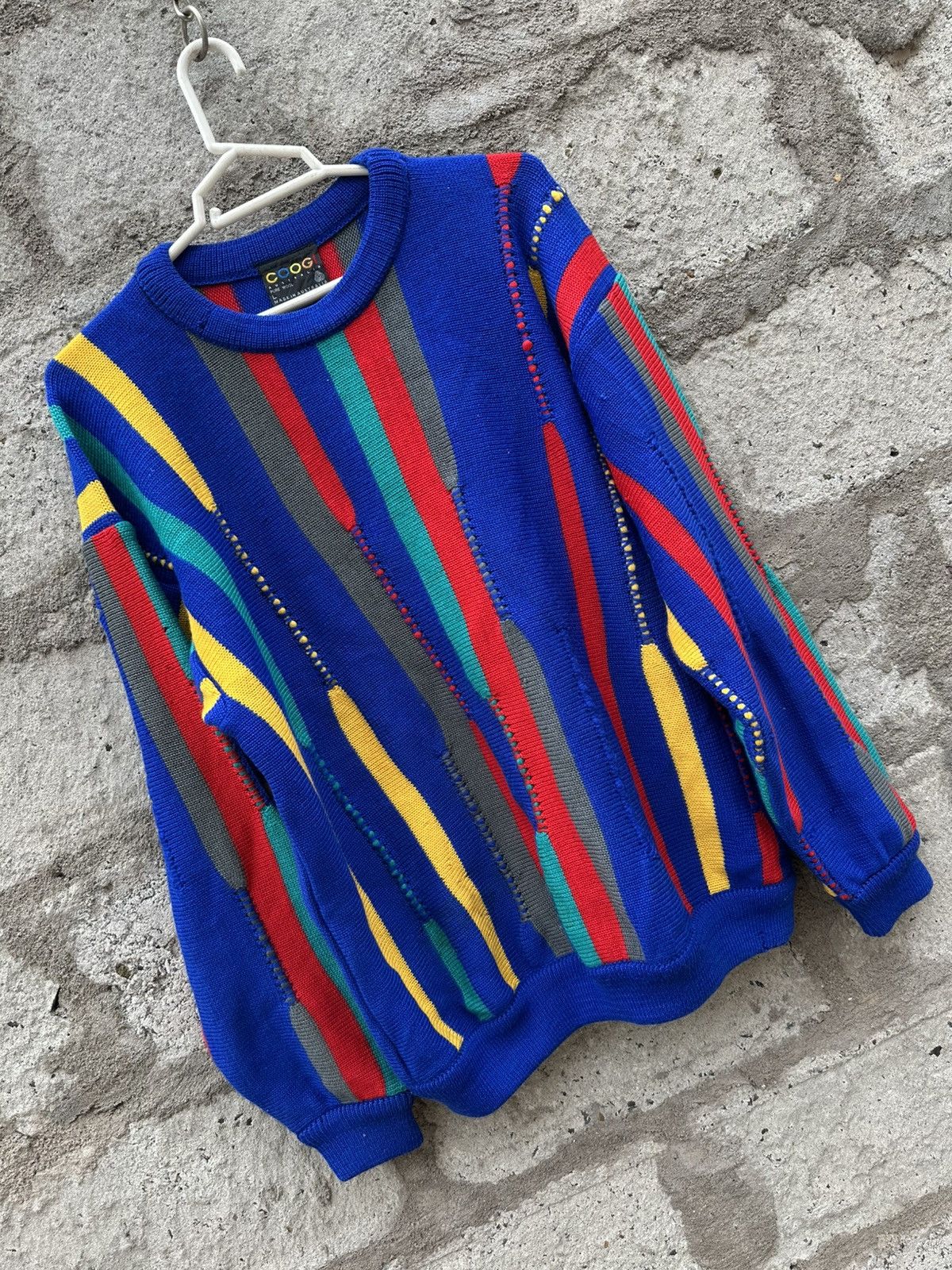 Coogi × Vintage Vintage 90s Coogi Australia Pure Wool Striped Sweater Size US L / EU 52-54 / 3 - 2 Thumbnail