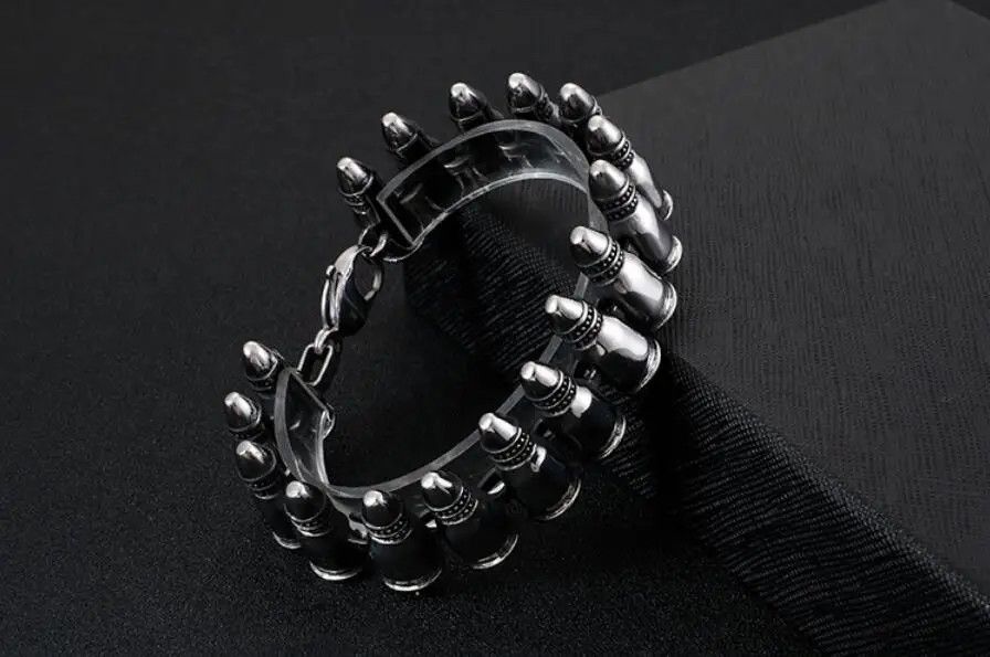 Jewelry Punk Gothic Rock Bullet Bracelet Size ONE SIZE - 5 Thumbnail