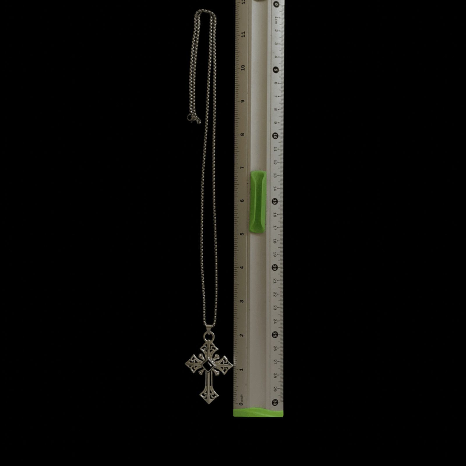 Jewelry Cross Pendant Necklace Punk Chain Size ONE SIZE - 5 Thumbnail