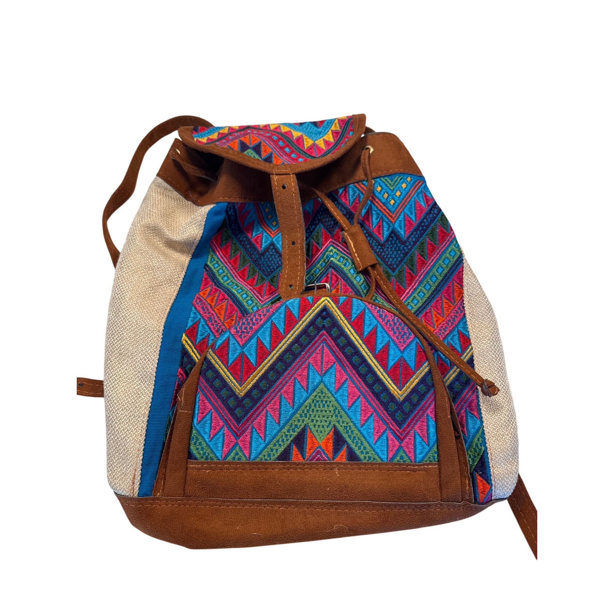 Other Colorful Geometric Pattern Hobo Backpack 15x13.5 Inches SKU Size ONE SIZE - 10 Thumbnail