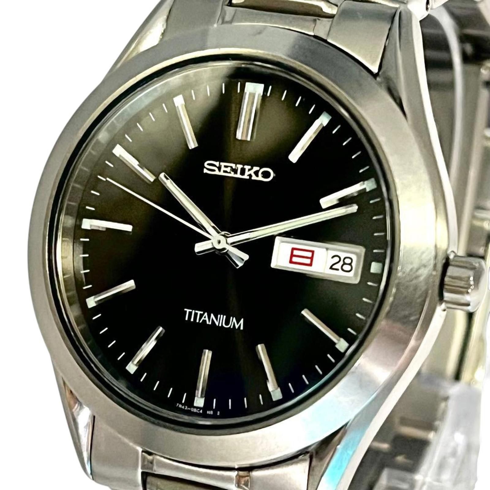 Seiko Seiko - Titanium Men's Wristwatch with Black Dial Size ONE SIZE - 1 Thumbnail