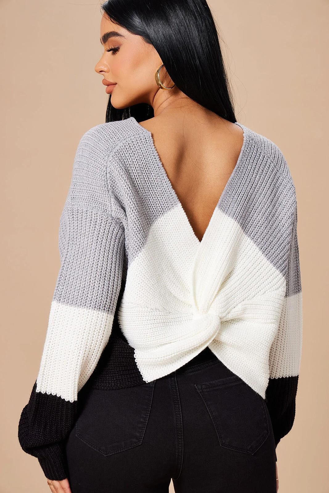 Fashion Nova Just A Little Twisted Sweater - Black Size M / US 6-8 / IT 42-44 - 5 Thumbnail