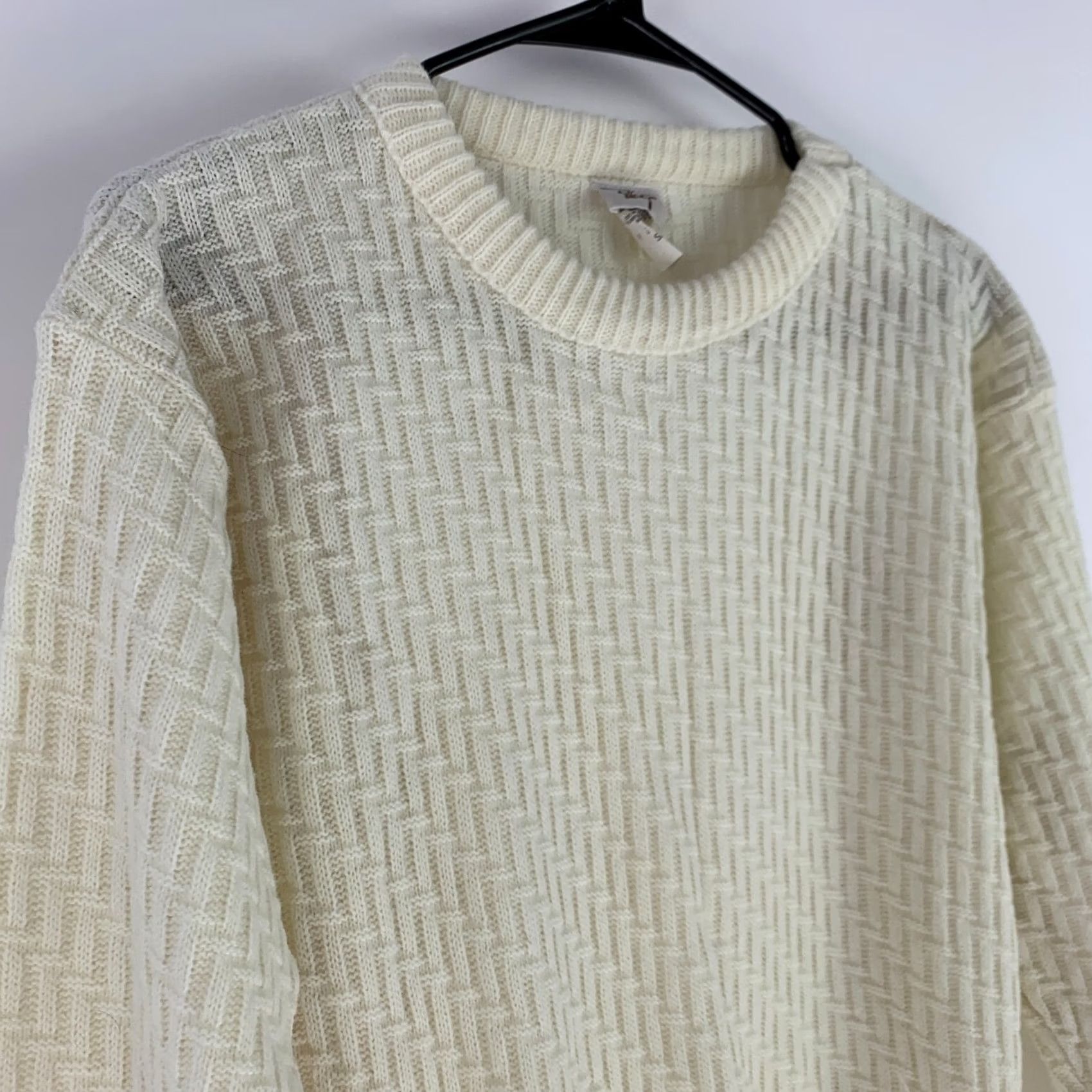 Vintage VINTAGE Rafferty Sweater Crew Acrylic Womens Small 70s Geometric Mod Cream Size S / US 4 / IT 40 - 2 Thumbnail