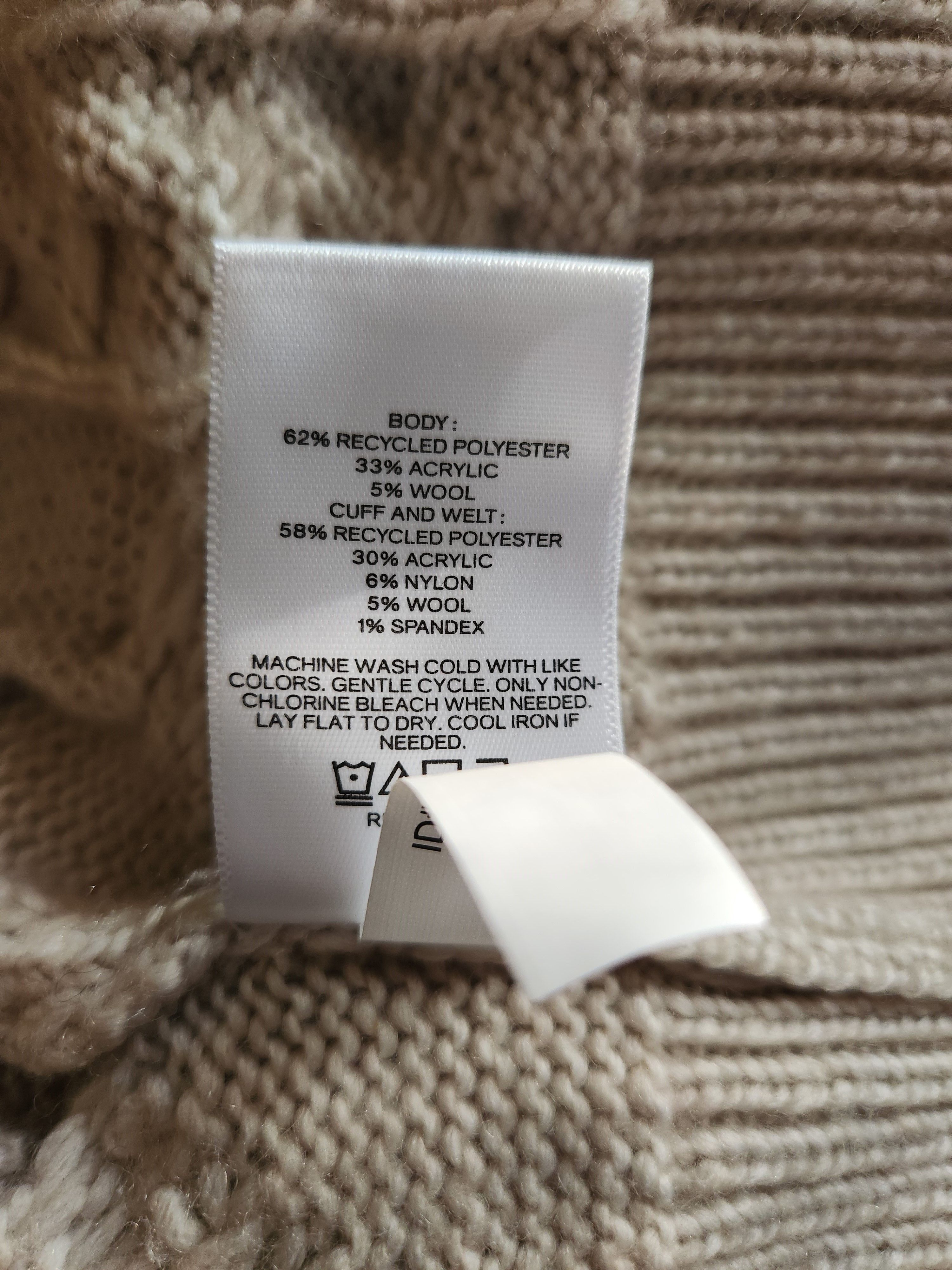 Express Unisex Cable Knit Wool Blend Oversize Turtleneck Sweater Size US XL / EU 56 / 4 - 3 Thumbnail