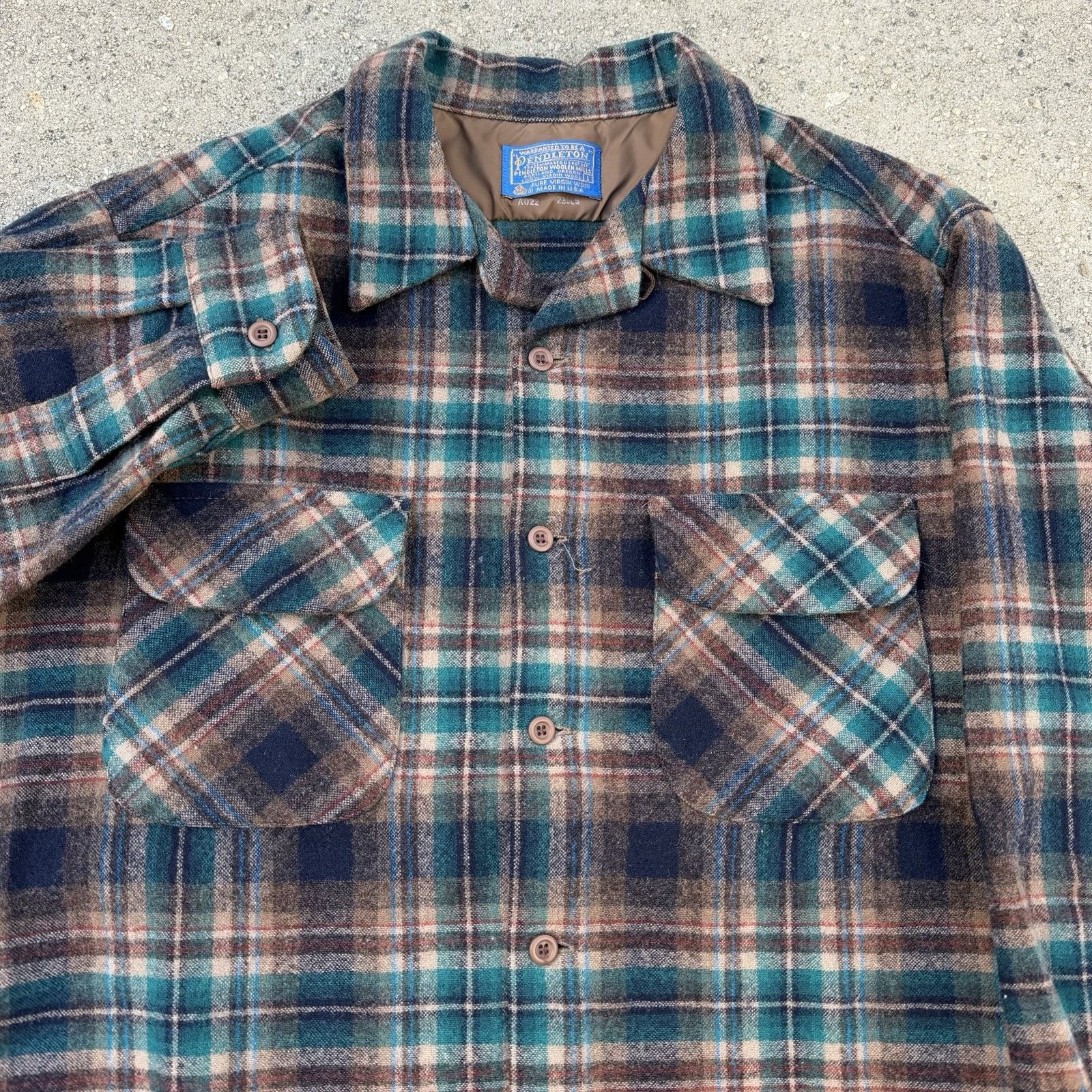 Pendleton × Vintage Vintage 60s Pendleton Plaid Wool Board Shirt Sz Large Surf Size US L / EU 52-54 / 3 - 1 Thumbnail