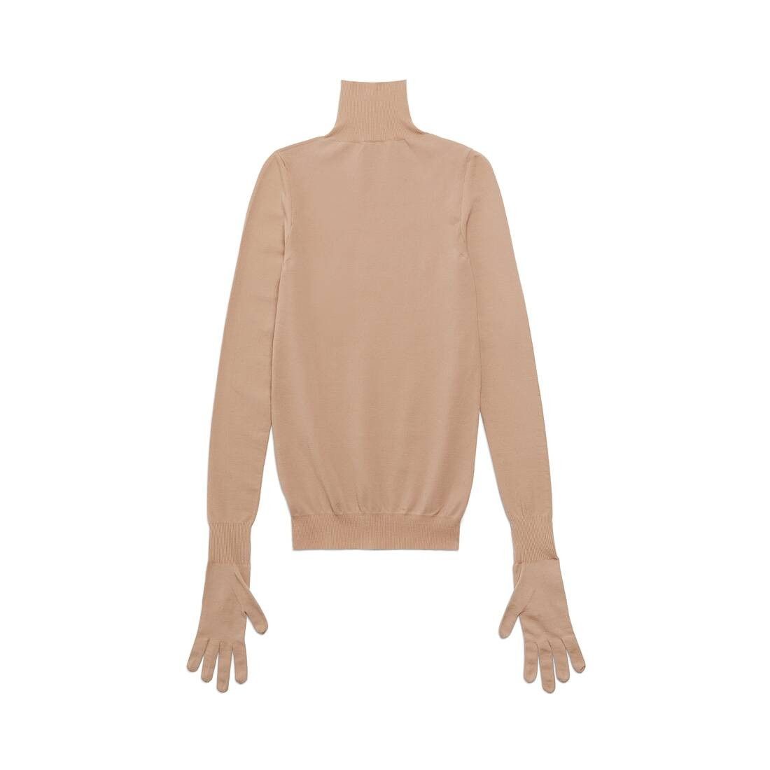 Balenciaga o1bcso1str0525 Gloves Sweater in Light Beige Size XL / US 12-14 / IT 48-50 - 6 Thumbnail