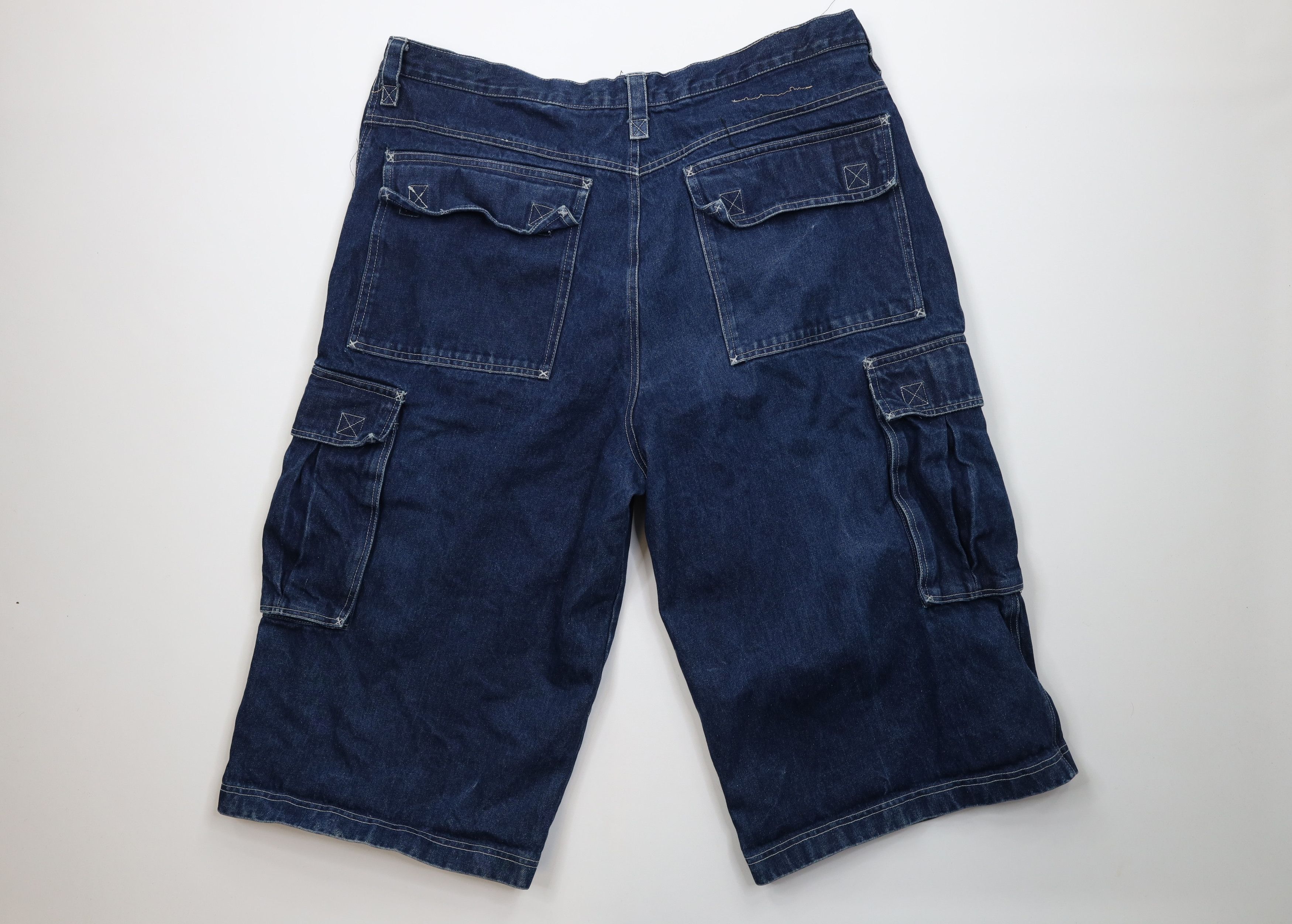 Vintage Vintage 90s Y2K Streetwear Baggy Fit Denim Cargo Shorts Blue Size US 42 / EU 58 - 10 Thumbnail