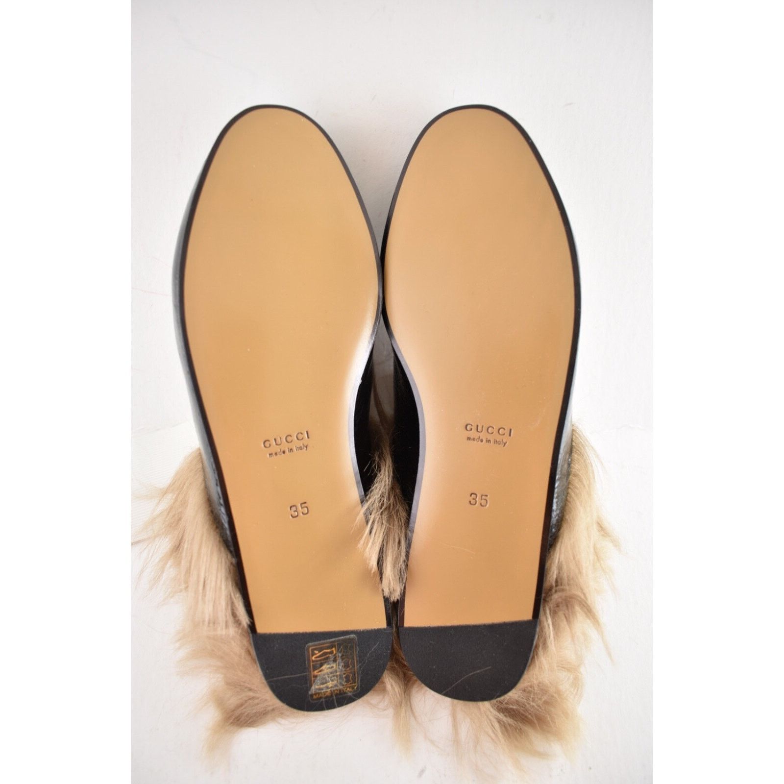 Gucci Princetown Leather Fur Loafer Slide Slip Mule Slipper 35 Size US 5 / IT 35 - 13 Thumbnail