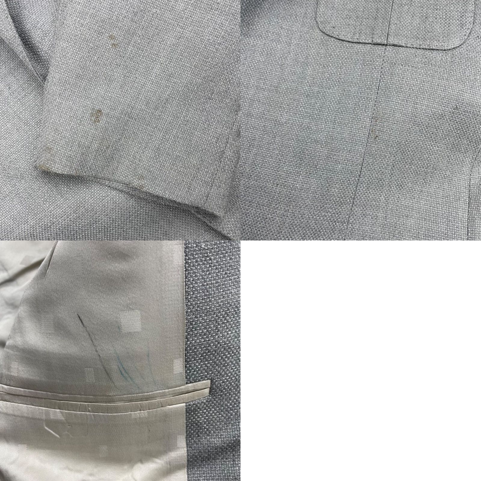 Vintage VTG Irving Berlin Men’s Blazer 38R Wool 2-Button Gray Gold Buttons Jacket Coat Single-Breasted Notch Mens Size 38R - 9 Thumbnail
