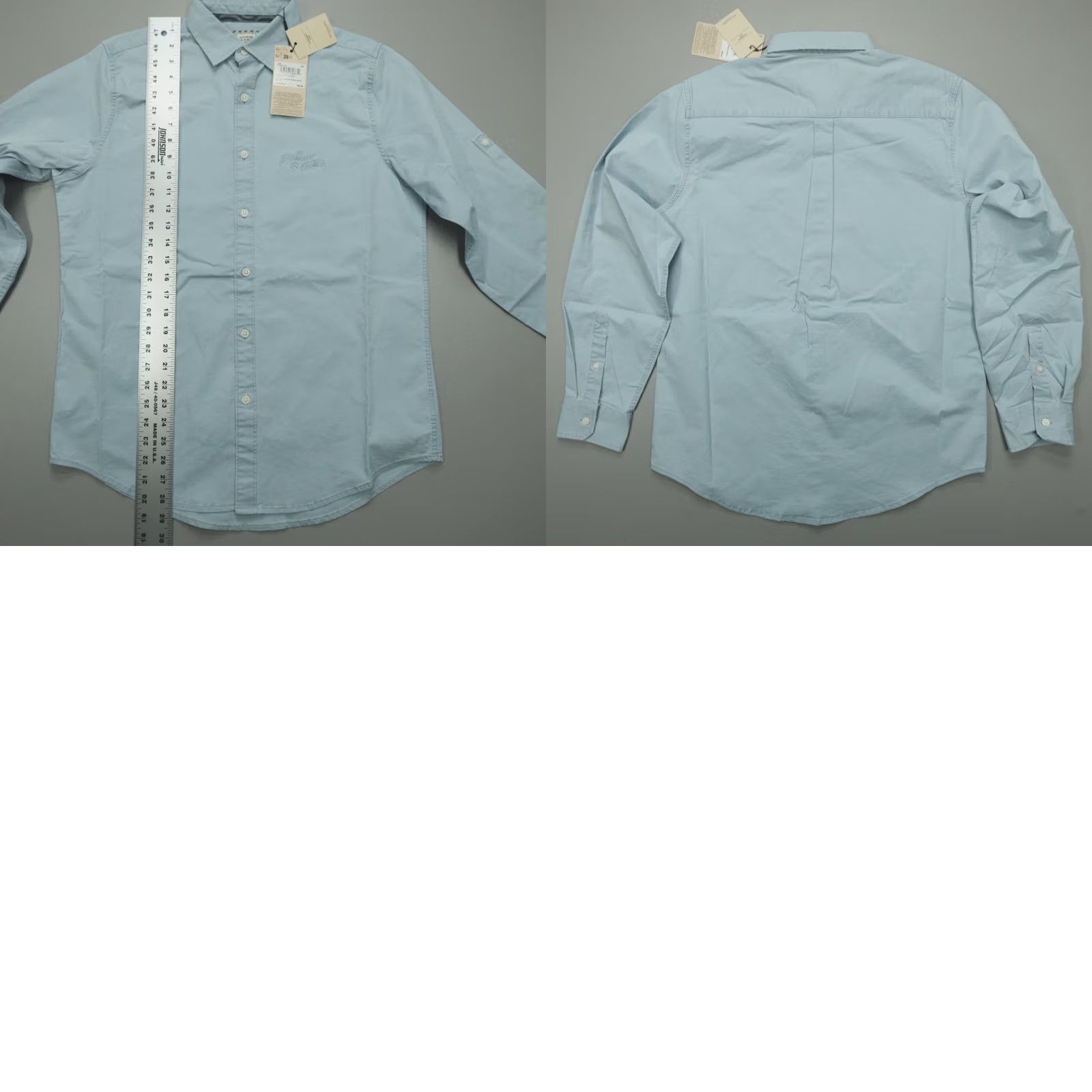 Scotch & Soda Scotch & Soda Shirt Button-Up Cotton Blue Size S Classic Fit Men’s Long Sleeve Solid Pattern Casual Workwear Bohemian London Vintage: No Size US S / EU 44-46 / 1 - 8 Thumbnail